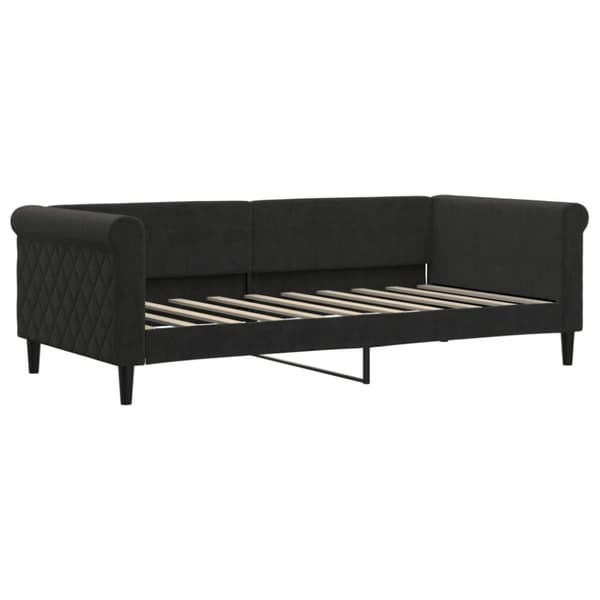 vidaXL daybed med udtræk og madras 90x190 cm velour sort