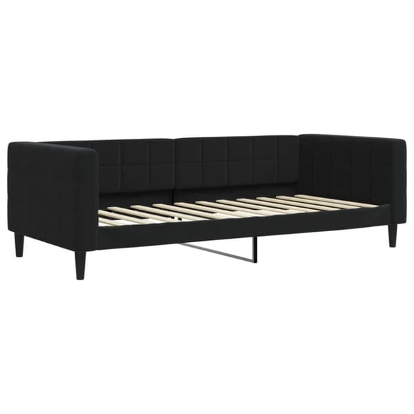 vidaXL daybed med udtræk og madras 90x200 cm velour sort