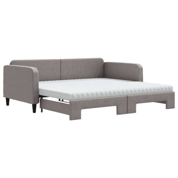 vidaXL daybed med udtræk og madras 100x200 cm stof gråbrun