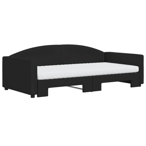 vidaXL daybed med udtræk og madras 100x200 cm stof sort