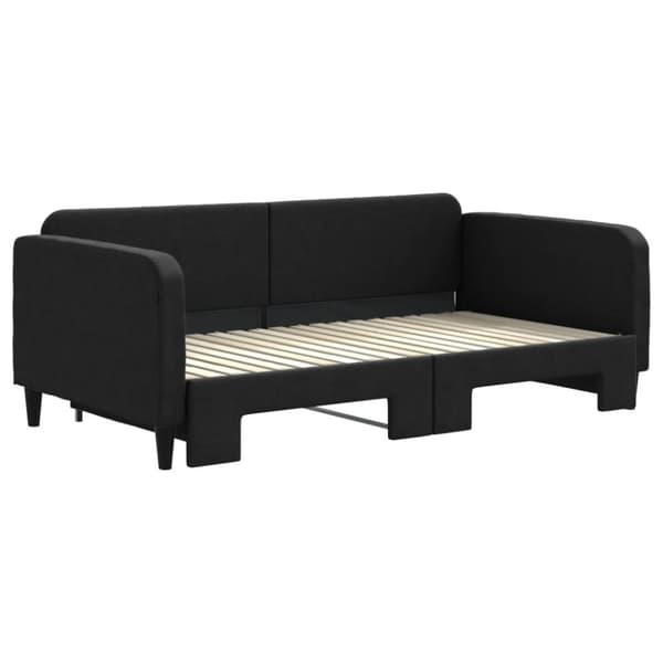vidaXL daybed med udtræk 90x190 cm stof sort