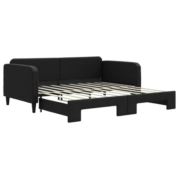 vidaXL daybed med udtræk 90x190 cm stof sort