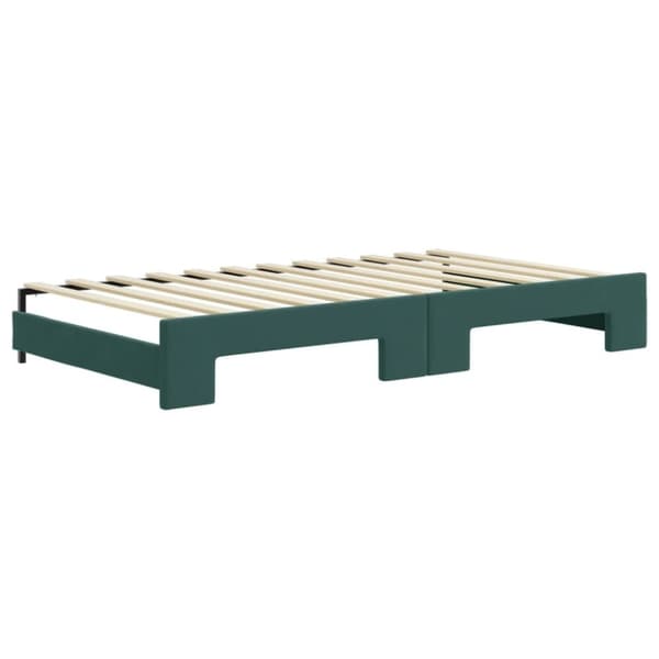 vidaXL daybed med udtræk og skuffer 100x200 cm velour mørkegrøn