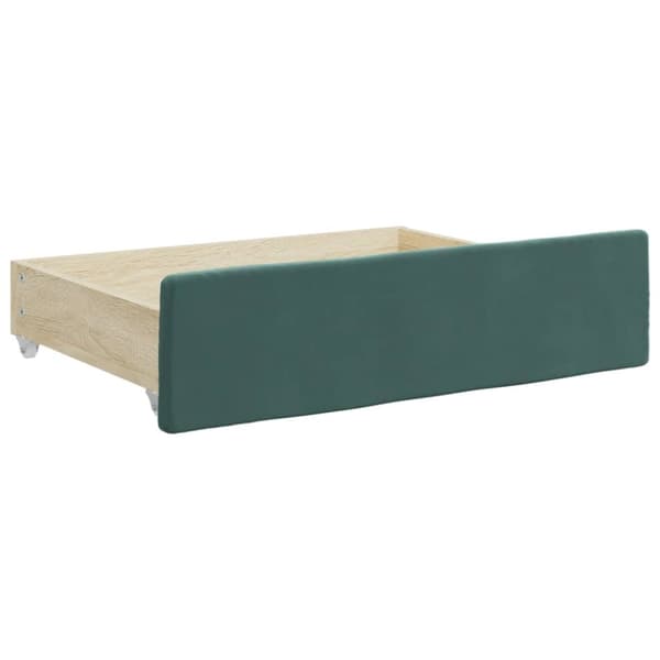 vidaXL daybed med udtræk og skuffer 100x200 cm velour mørkegrøn