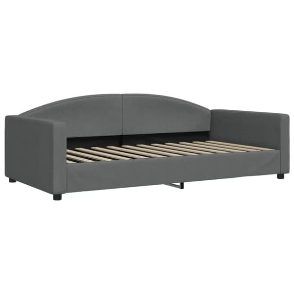 vidaXL daybed med udtræk og skuffer 100x200 cm stof mørkegrå