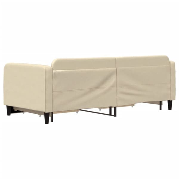 vidaXL daybed med udtræk og skuffer 90x200 cm stof cremefarvet