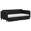 Miniatyrbillede 3 af 11: vidaXL daybed med udtræk og skuffer 90x190 cm stof sort