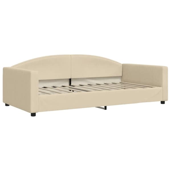 vidaXL daybed med udtræk og skuffer 100x200 cm stof cremefarvet