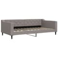 Miniatyrbillede 3 af 11: vidaXL daybed med udtræk og madras 100x200 cm stof gråbrun
