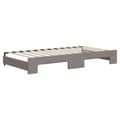 Miniatyrbillede 4 af 11: vidaXL daybed med udtræk og madras 100x200 cm stof gråbrun