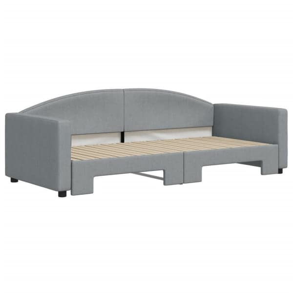 vidaXL daybed med udtræk 90x200 cm stof lysegrå