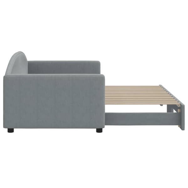 vidaXL daybed med udtræk 90x200 cm stof lysegrå