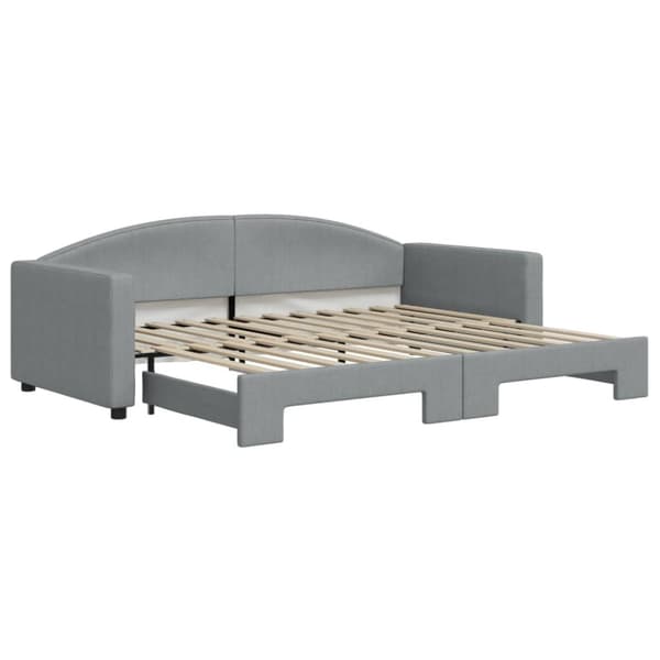 vidaXL daybed med udtræk 90x200 cm stof lysegrå