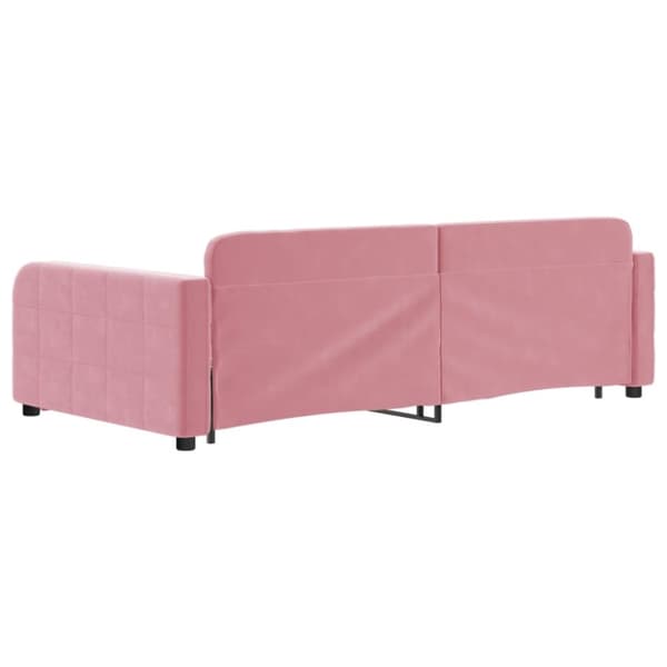 vidaXL Dagbädd utdragbar med lådor rosa 100x200 cm sammet