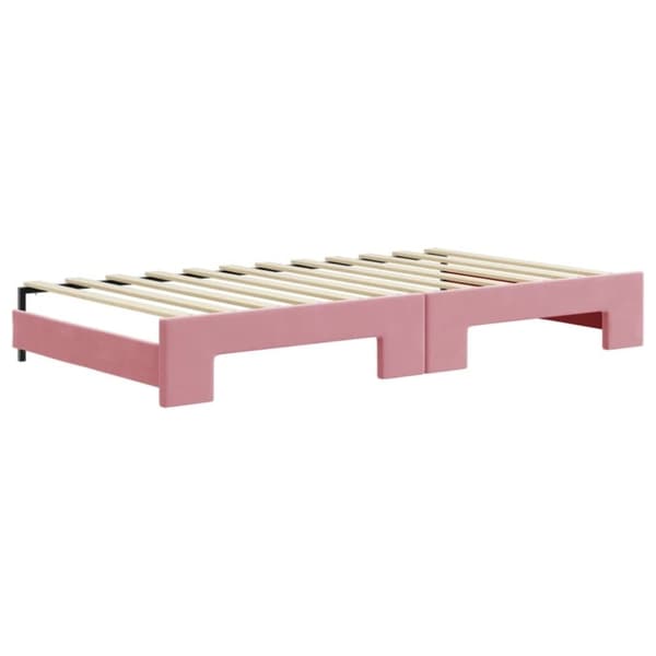vidaXL Dagbädd utdragbar med lådor rosa 100x200 cm sammet