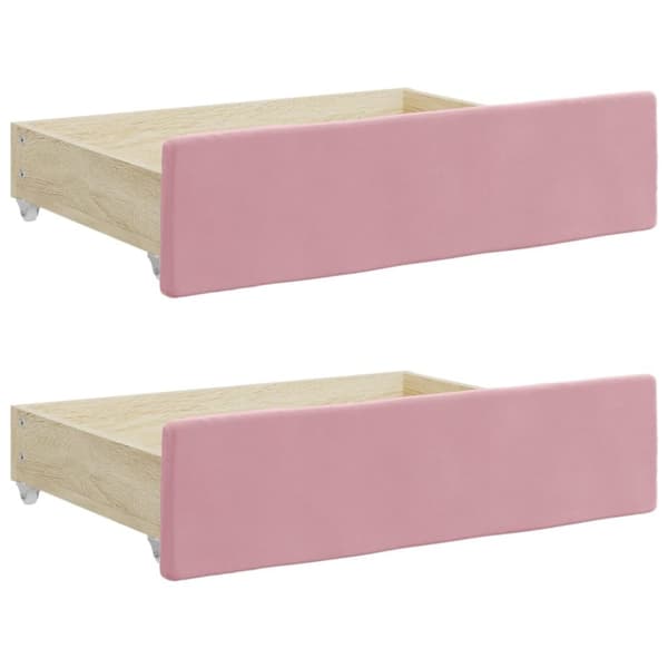 vidaXL Dagbädd utdragbar med lådor rosa 100x200 cm sammet
