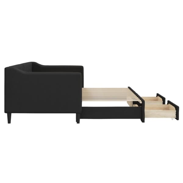 vidaXL daybed med udtræk og skuffer 80x200 cm stof sort