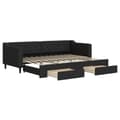 Miniatyrbillede 2 af 11: vidaXL daybed med udtræk og skuffer 80x200 cm stof sort