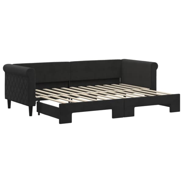 vidaXL daybed med udtræk 80x200 cm velour sort
