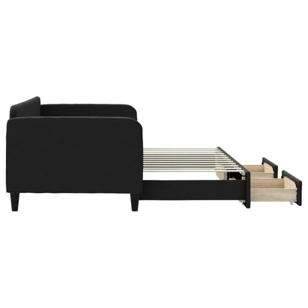 vidaXL daybed med udtræk og skuffer 80x200 cm stof sort