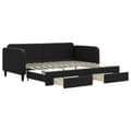 Miniatyrbillede 1 af 11: vidaXL daybed med udtræk og skuffer 80x200 cm stof sort