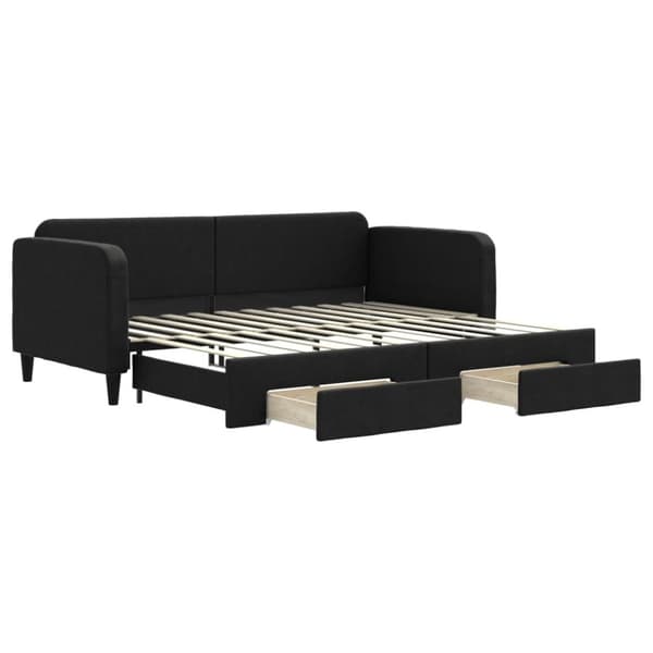 vidaXL daybed med udtræk og skuffer 80x200 cm stof sort