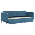 Miniatyrbillede 3 af 11: vidaXL daybed med udtræk og skuffer 80x200 cm stof blå
