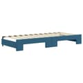 Miniatyrbillede 8 af 11: vidaXL daybed med udtræk og skuffer 80x200 cm stof blå