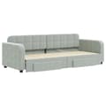 Miniatyrbillede 3 af 11: vidaXL daybed med udtræk og skuffer 80x200 cm velour lysegrå