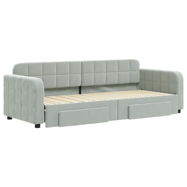 vidaXL daybed med udtræk og skuffer 80x200 cm velour lysegrå