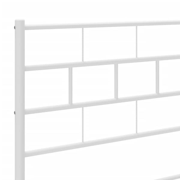 vidaXL Sengeramme i metall med sengegavl hvit 160x200 cm