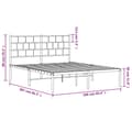 Miniatyrbilde 9 av 9: vidaXL Sengeramme i metall med sengegavl hvit 160x200 cm