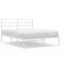 Miniatyrbilde 1 av 9: vidaXL Sengeramme i metall med sengegavl hvit 160x200 cm