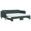 Miniatyrbillede 1 af 11: vidaXL daybed med udtræk og madras 80x200 cm velour mørkegrøn