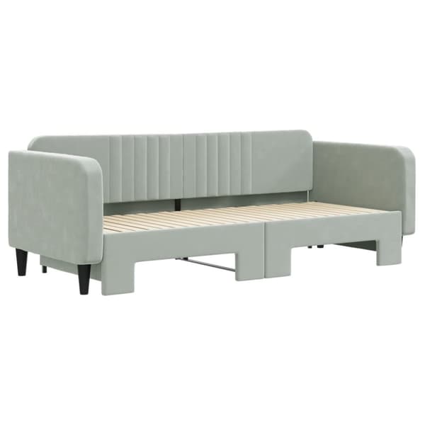 vidaXL daybed med udtræk 90x200 cm velour lysegrå