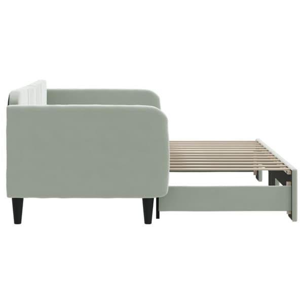 vidaXL daybed med udtræk 90x200 cm velour lysegrå