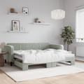 Miniatyrbillede 2 af 11: vidaXL daybed med udtræk 90x200 cm velour lysegrå