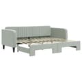 Miniatyrbillede 1 af 11: vidaXL daybed med udtræk 90x200 cm velour lysegrå
