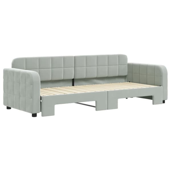 vidaXL daybed med udtræk 80x200 cm velour lysegrå