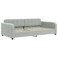 Miniatyrbillede 4 af 11: vidaXL daybed med udtræk og madras 100x200 cm velour lysegrå