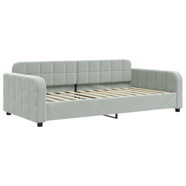 vidaXL daybed med udtræk og madras 100x200 cm velour lysegrå
