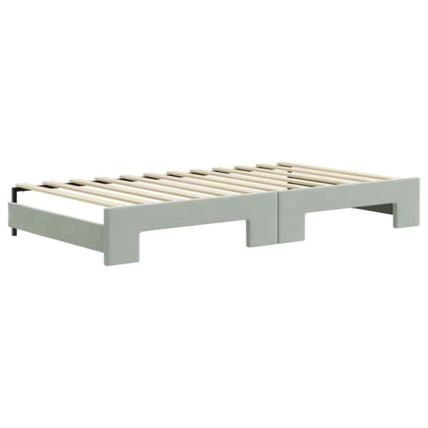 vidaXL daybed med udtræk og madras 100x200 cm velour lysegrå