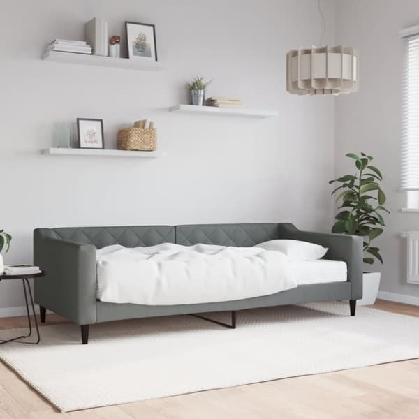 vidaXL daybed med madras 90x200 cm stof mørkegrå