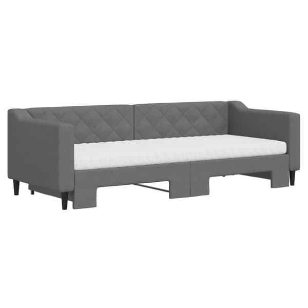 vidaXL daybed med udtræk og madras 80x200 cm stof mørkegrå