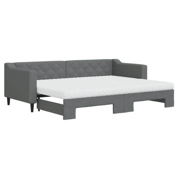 vidaXL daybed med udtræk og madras 80x200 cm stof mørkegrå