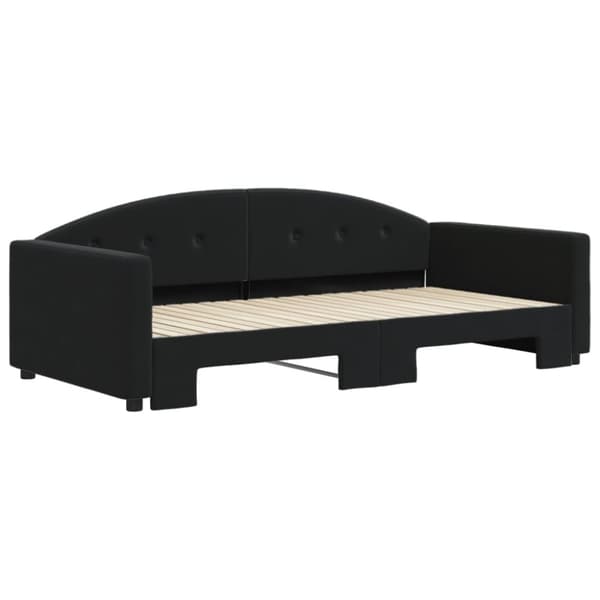 vidaXL daybed med udtræk 100x200 cm velour sort