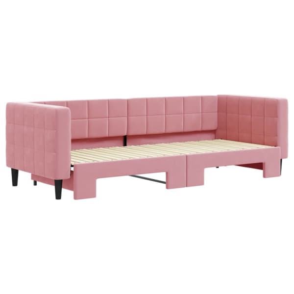 vidaXL daybed med udtræk 80x200 cm velour lyserød