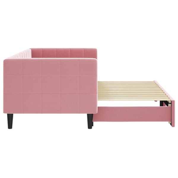 vidaXL daybed med udtræk 80x200 cm velour lyserød