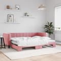 Miniatyrbillede 2 af 11: vidaXL daybed med udtræk 80x200 cm velour lyserød
