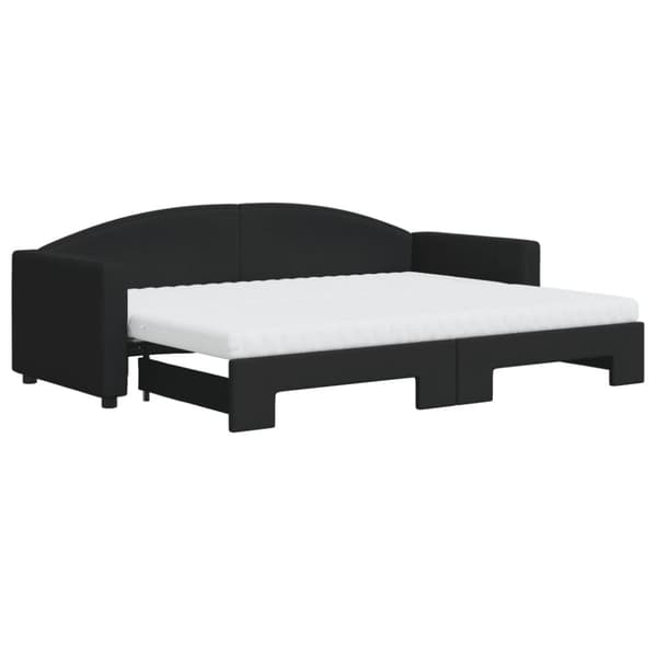 vidaXL daybed med udtræk og madras 80x200 cm stof sort